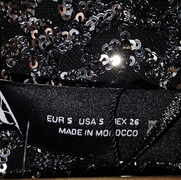 ZARA SEQUIN COLLARLESS BLAZER - Picture 14 of 14